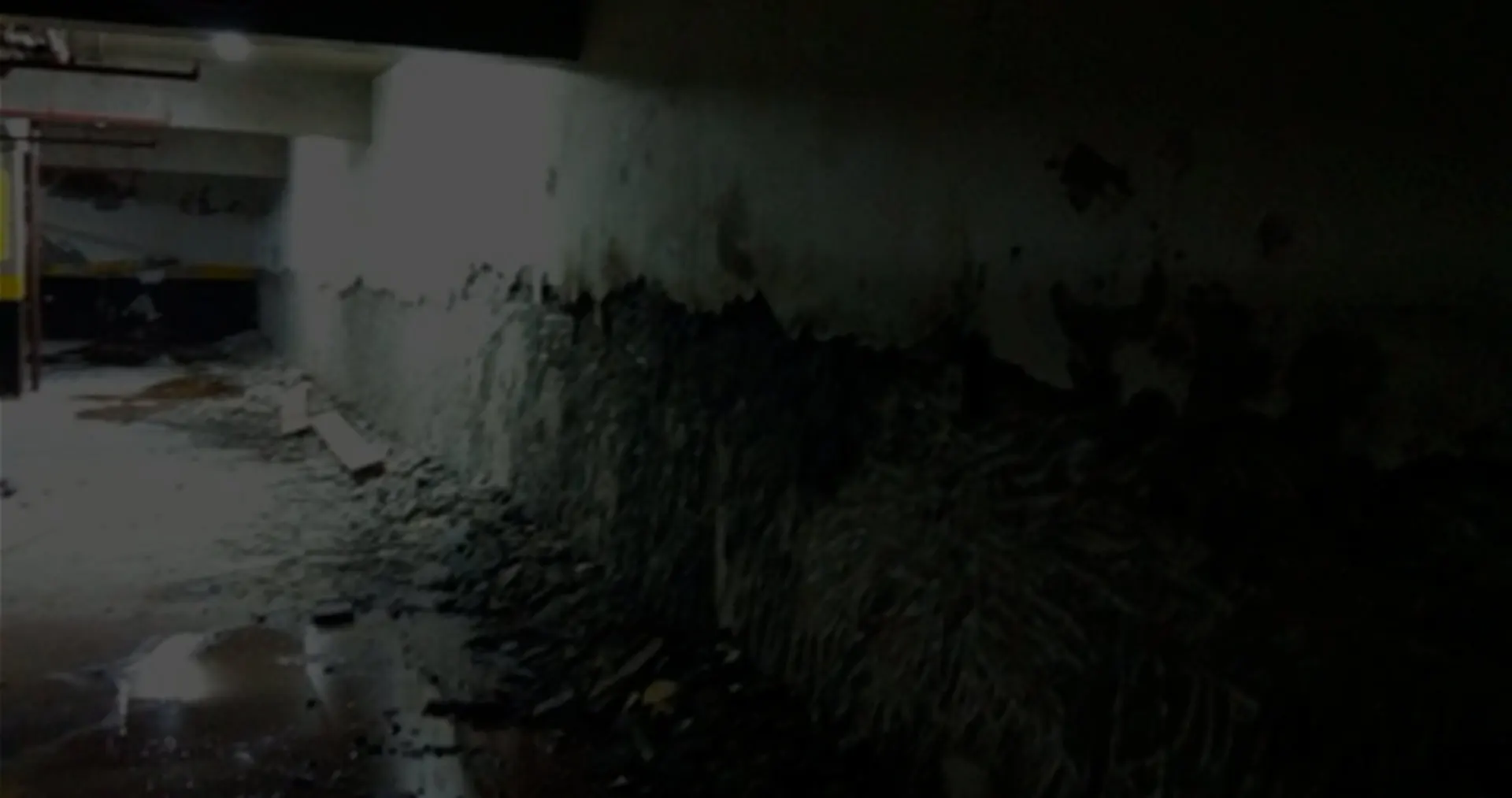 Infiltração em subsolo em Brasília em cortina de concreto de garagem de prédio