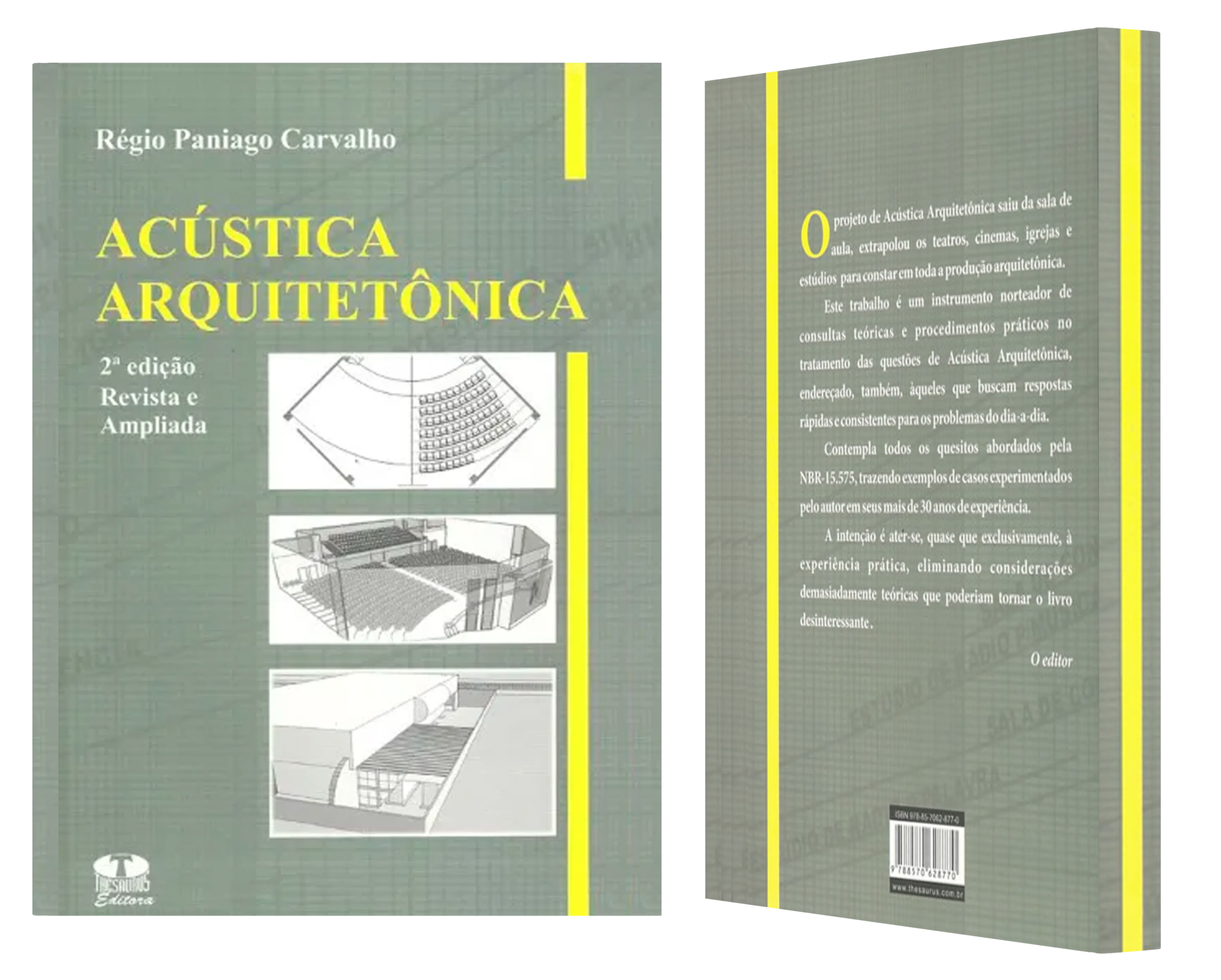 Capa e contracapa do livro Acústica Arquitetônica, 2ª edição, de Régio Paniago Carvalho
